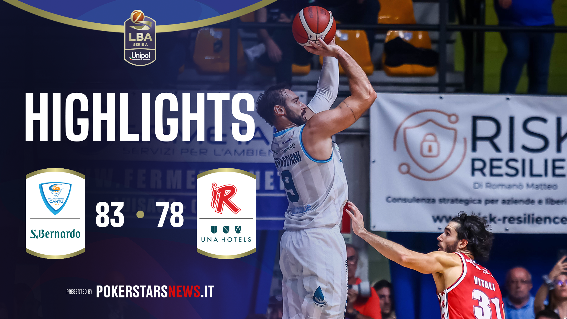 immagine - Acqua S.Bernardo Cantù - UNA HOTELS Reggio Emilia  | PokerstarsNews Highlights Serie A Unipol 2025/2026